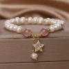 Pulsera de perlas de agua dulce natural sentido superior moda ligera extravagancia fresa cristal estrella temperamento string de mano estudiante mejor amigo decoración de la mano Specification image